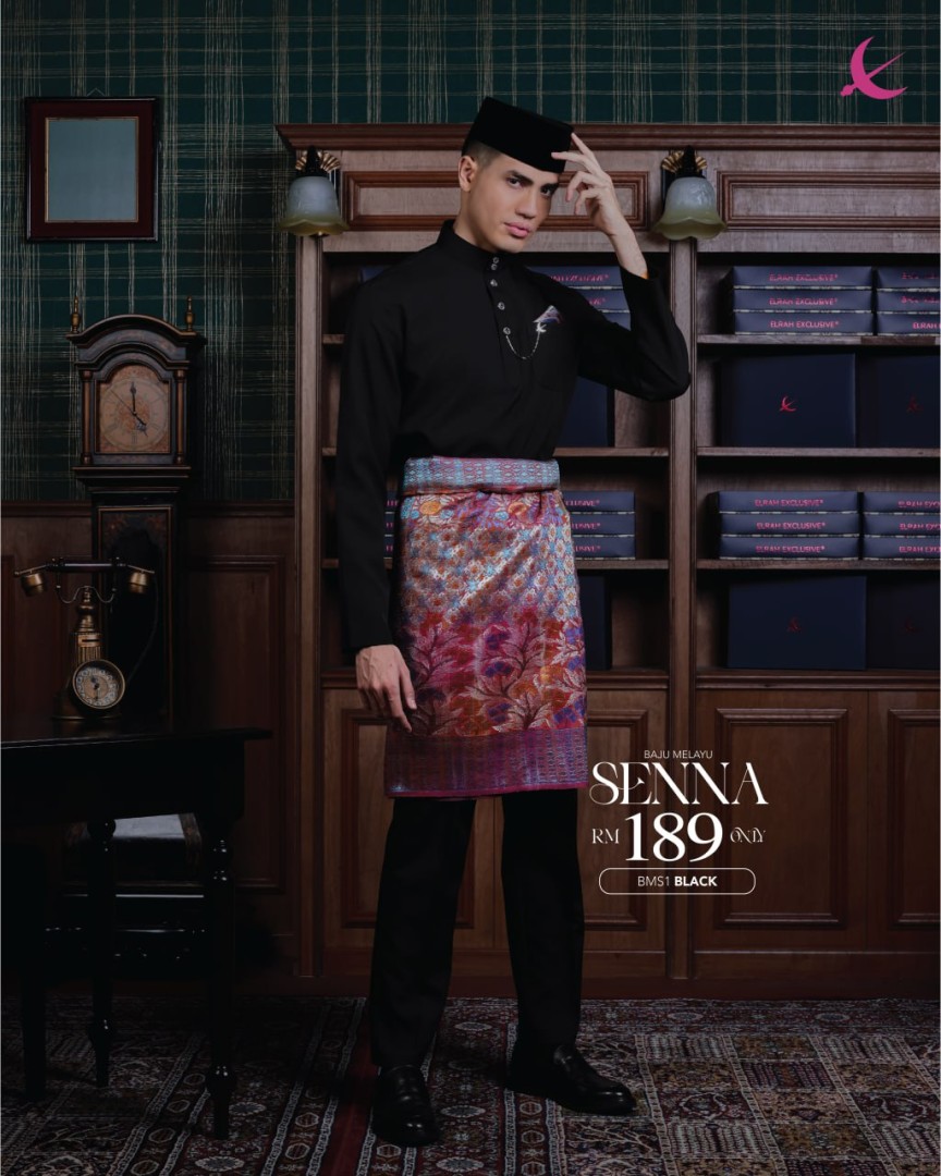 Baju Melayu Senna in Black