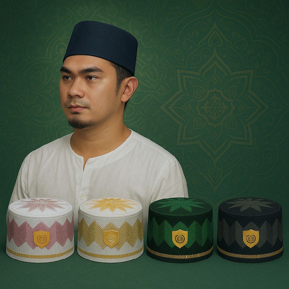 KOPIAH TINGGI SULAM LOGO HITAM PUTIH