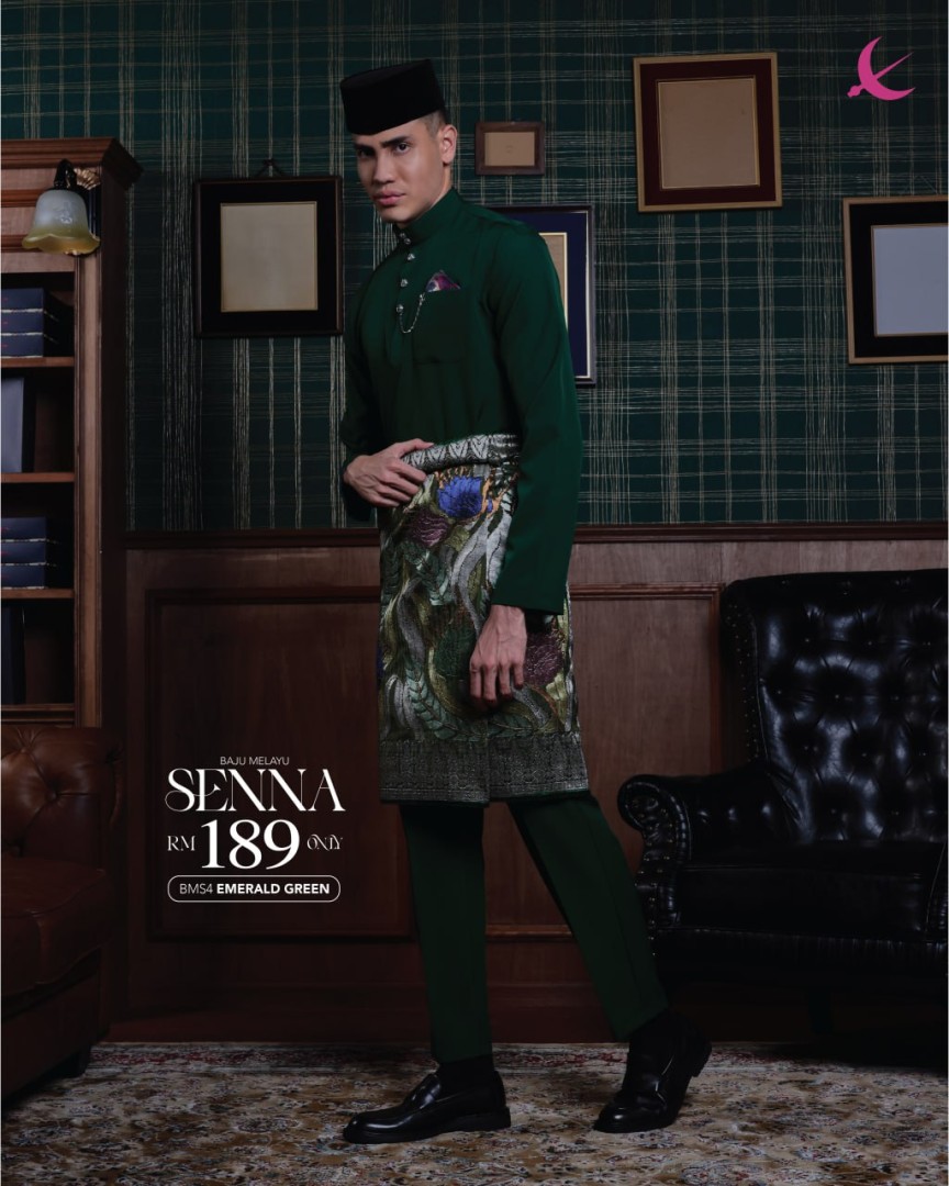 Baju Melayu Senna in Emerald Green