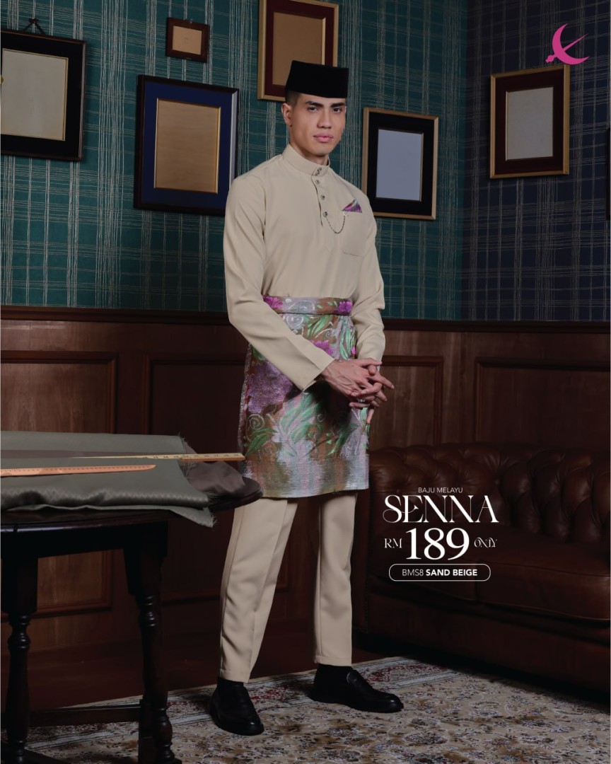 Baju Melayu Senna in Sand Beige