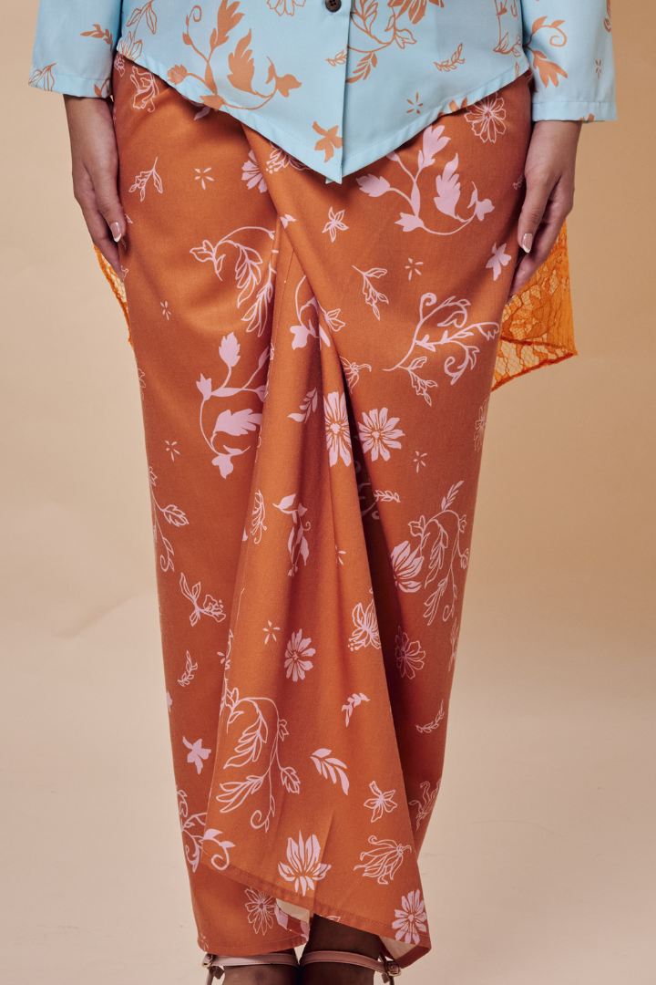TENANG SARONG IN ORANGE PINK & GREEN PINK