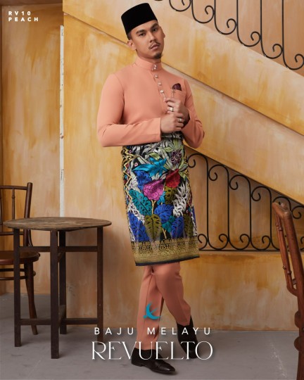 Baju Melayu Revuelto in Peach