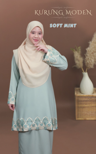 ( SOFT MINT ) KURUNG RAYA MODEN SEDONDON IBU ANAK MATERIAL SEJUK TAK MUDAH KEDUT