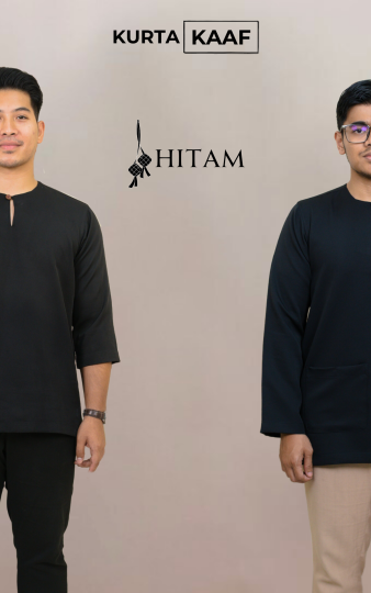 ( HITAM ) KURTA RAYA KLASIK TELUK BELANGA MATERIAL ANTI PANAS