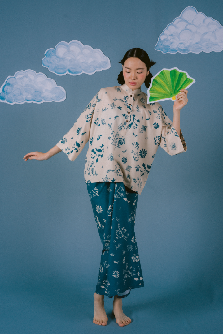 TENANG BAJU KEDAH TOP IN NUDE TEAL