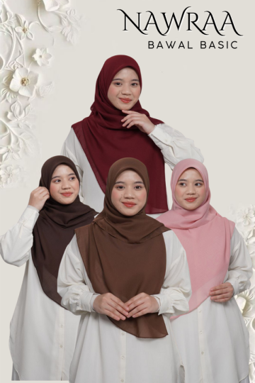 ( BUY 3 FREE 1 ) B55 BAWAL NAWRAA MATERIAL PREMIUM COTTON VOILE CURVE YANG SEJUK DAN RINGAN