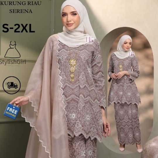 KURUNG RIAU SERENA SKIRT LIPAT BATIK-MOCHA