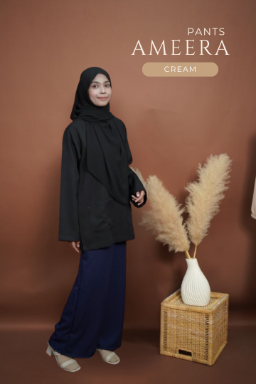 ( NAVYBLUE ) PALAZO MEERA PANTS MATERIAL SEJUK TAK MUDAH KEDUT SELESA UNTUK TRAVEL