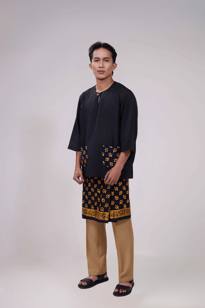 KURTA GABUNGAN BATIK ASLI COLD BLACK - 2026