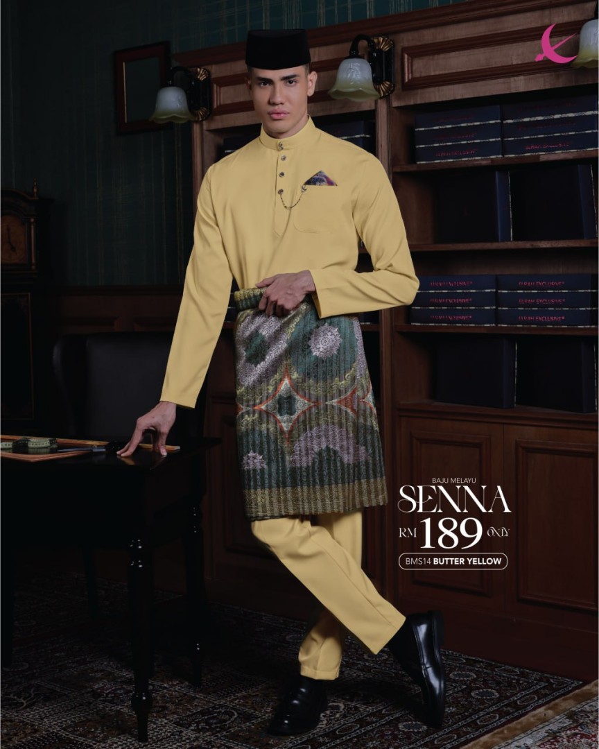 Baju Melayu Senna in Butter Yellow