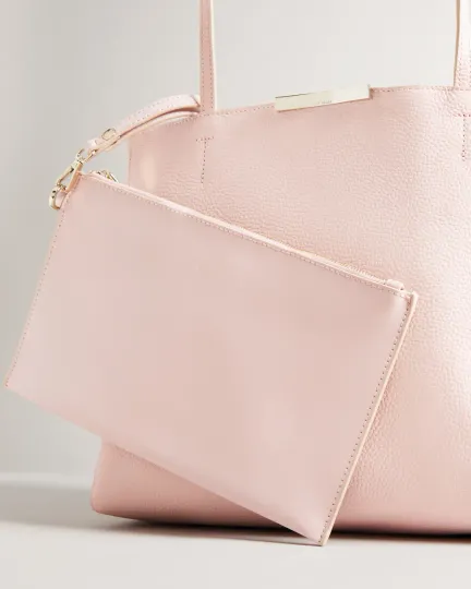 Clarkia Soft Grain Faceted Bar Shopper - Lt Pink