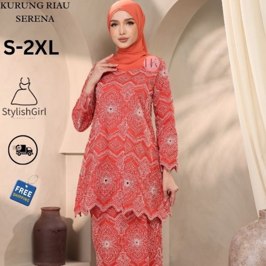 KURUNG RIAU SERENA SKIRT LIPAT BATIK-ORANGE