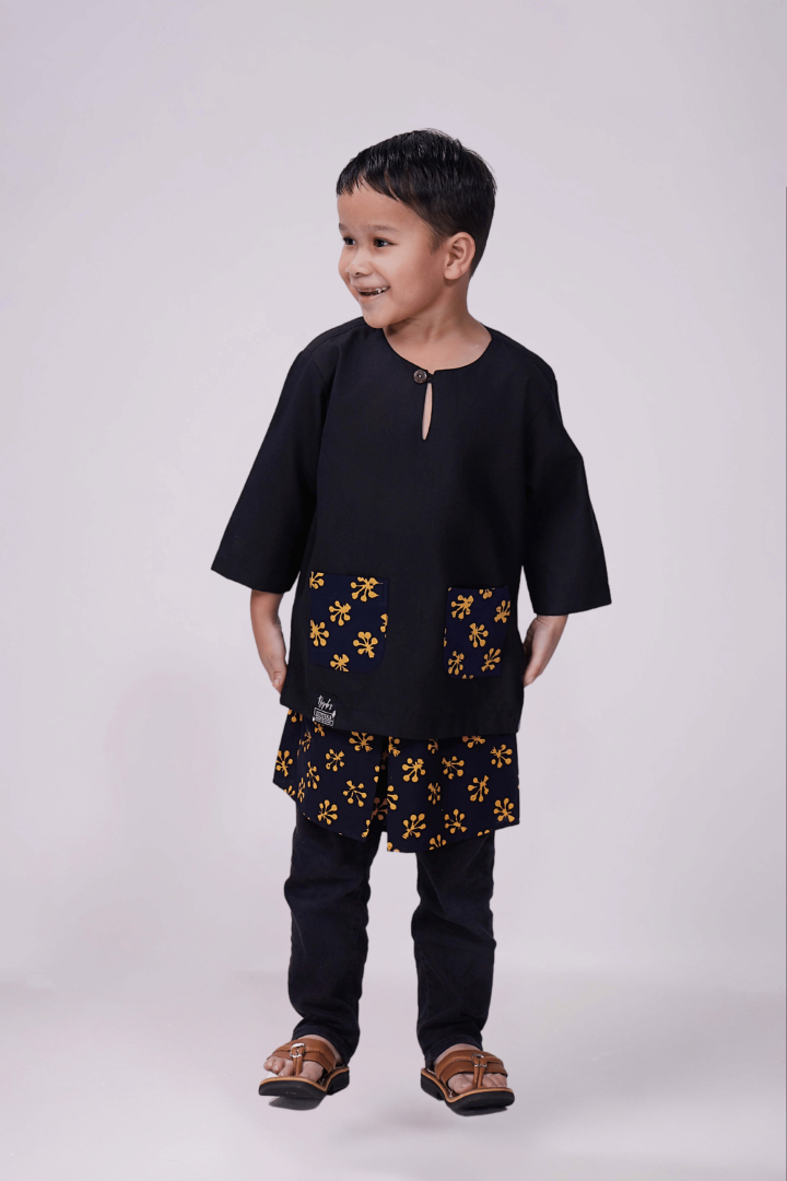 KURTA GABUNGAN BATIK ASLI COLD BLACK - 2026