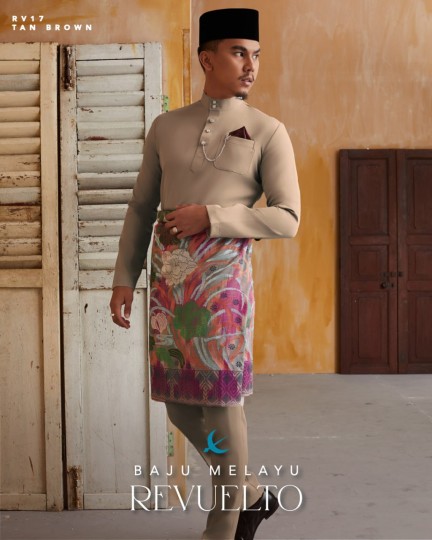 Baju Melayu Revuelto in Tan Brown