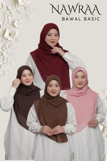 ( BUY 3 FREE 1 ) B50 BAWAL NAWRAA MATERIAL PREMIUM COTTON VOILE CURVE YANG SEJUK DAN RINGAN