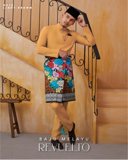 Baju Melayu Revuelto in Light Brown