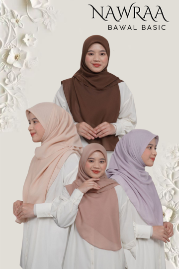 ( COMBO 4 ) B50 BAWAL NAWRAA MATERIAL PREMIUM COTTON VOILE CURVE YANG SEJUK DAN RINGAN