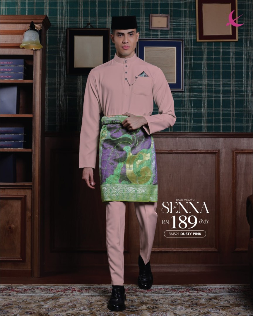Baju Melayu Senna in Dusty Pink