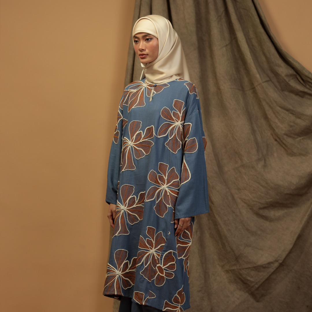 Kurung Rimbun Randia (Blue Denim) - Image 1