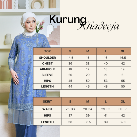 Khadeeja Kurung (Denim Blue)