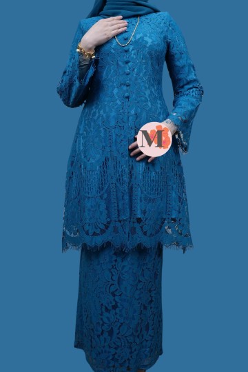 RATU KURUNG PAHANG LACE TEAL BLUE