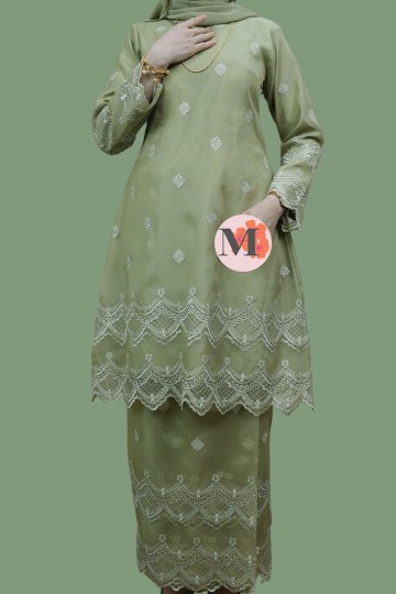 MAYA LUXE ORGANZA KURUNG RIAU SAGE GREEN