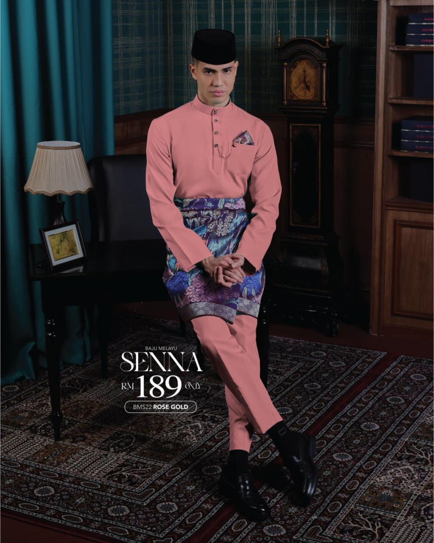 Baju Melayu Senna in Rose Gold