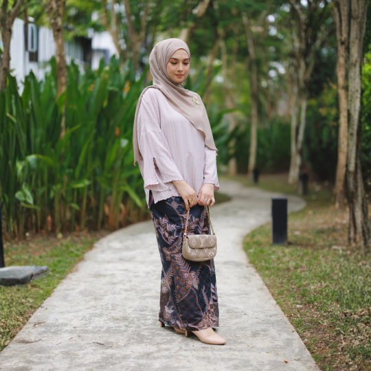 MELUR DUSTY PURPLE MOTIF STRIPE