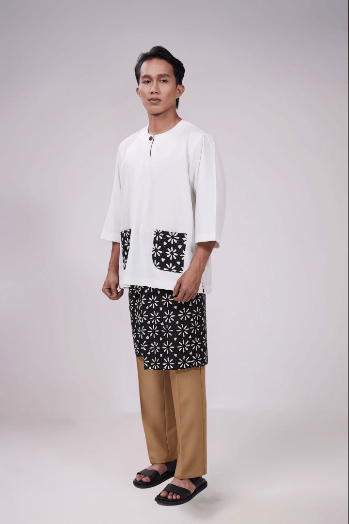 KURTA GABUNGAN BATIK ASLI OFF WHITE - 2026