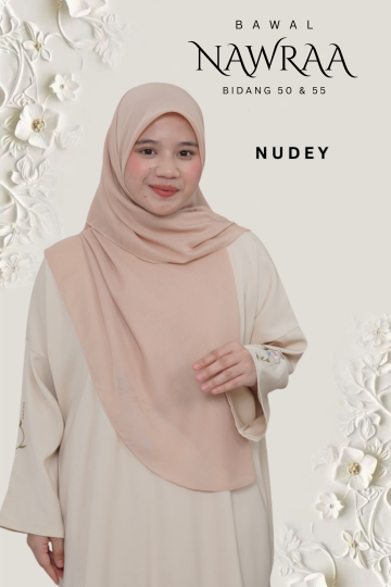 ( NUDEY ) BAWAL NAWRAA MATERIAL PREMIUM COTTON VOILE CURVE YANG SEJUK DAN RINGAN
