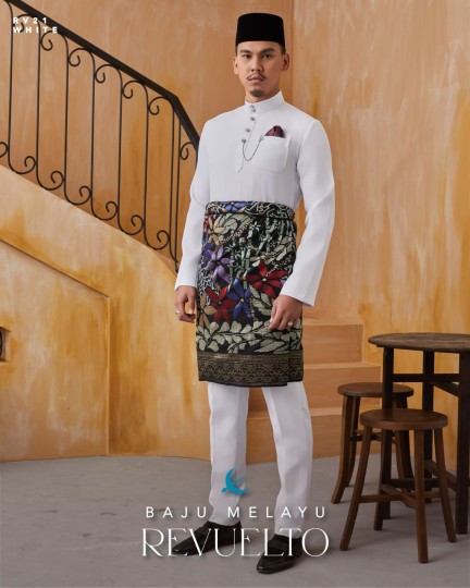Baju Melayu Revuelto in White
