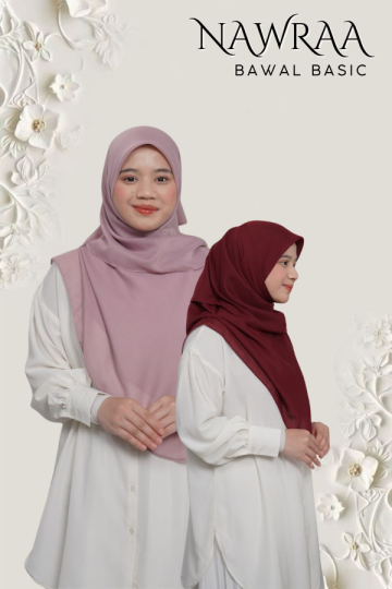 ( COMBO 2 ) B55 BAWAL NAWRAA MATERIAL PREMIUM COTTON VOILE CURVE YANG SEJUK DAN RINGAN