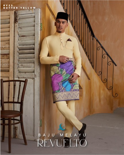 Baju Melayu Revuelto in Butter Yellow