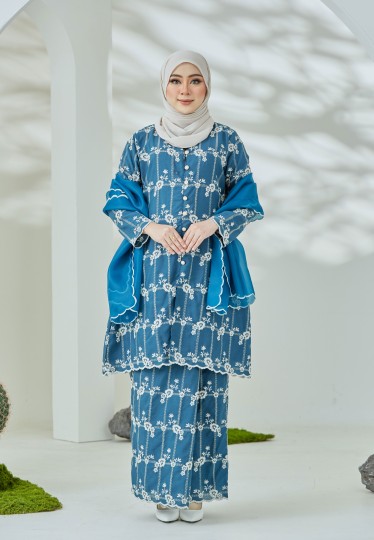 Kenanga Kurung (Teal Blue)