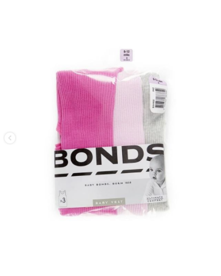 Baby vest 3 pack - Pink