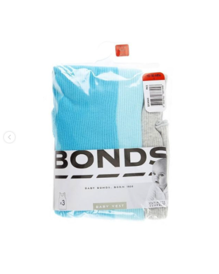 Baby vest 3 pack - Blue