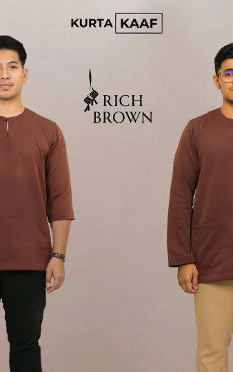 ( RICH BROWN ) KURTA RAYA KLASIK TELUK BELANGA MATERIAL ANTI PANAS