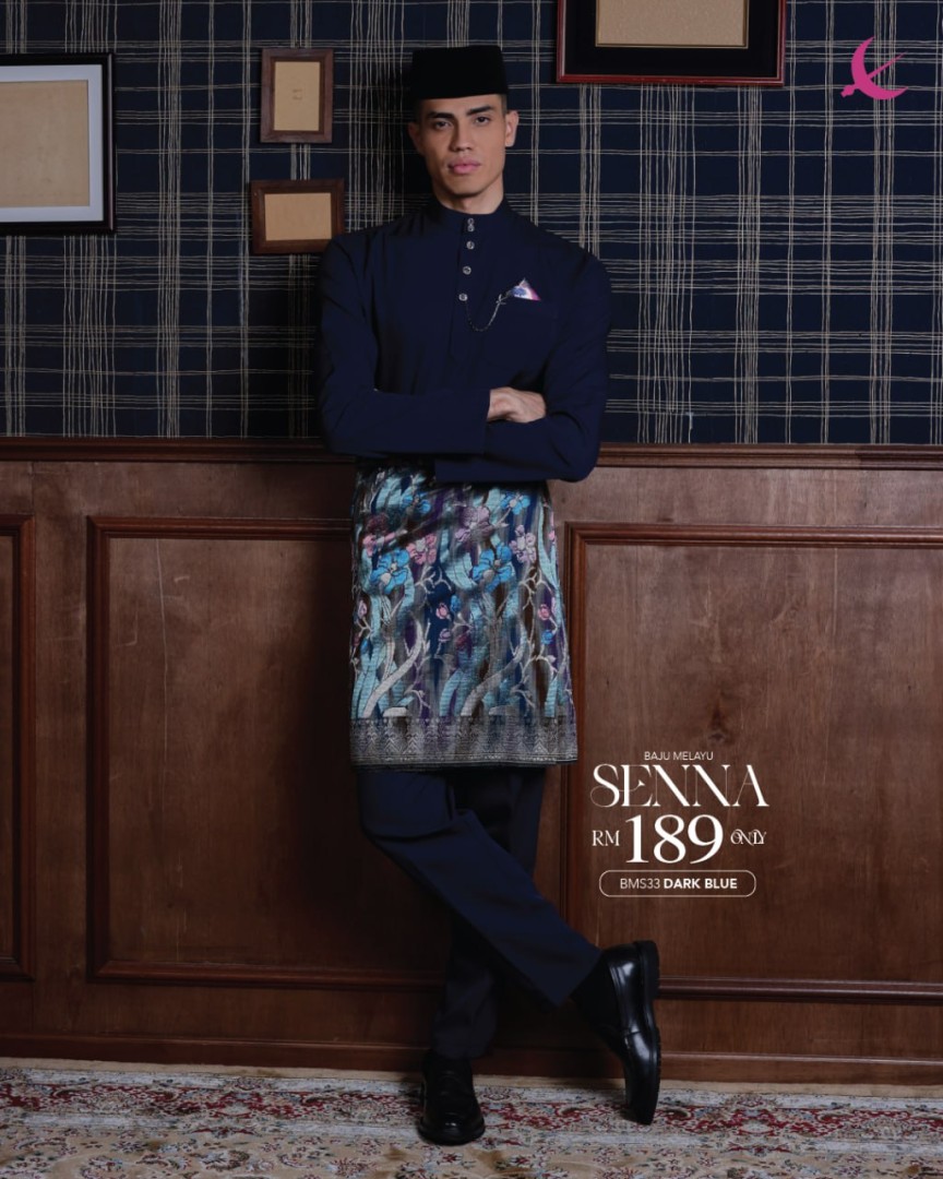 Baju Melayu Senna in Dark Blue