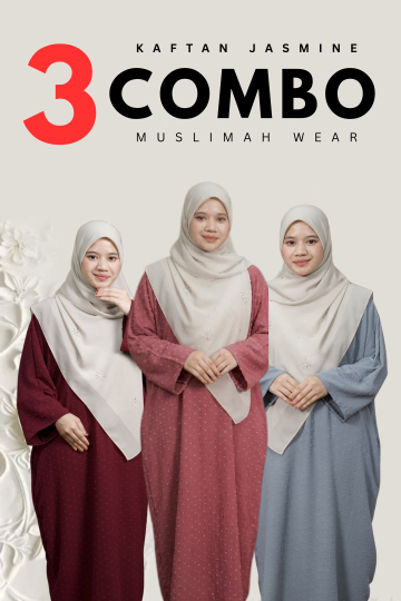 ( COMBO 3 ) KAFTAN JASMINE MATERIAL PREMIUM SOFT CREPE SEJUK TAK MUDAH KEDUT PELBAGAI WARNA