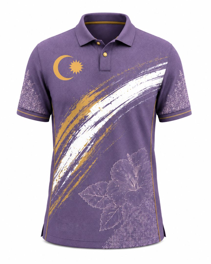 TSHIRT MERDEKA COLLAR(PURPLE)