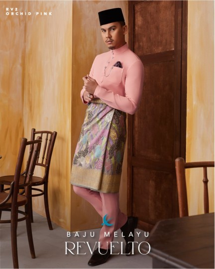 Baju Melayu Revuelto in Orchid Pink