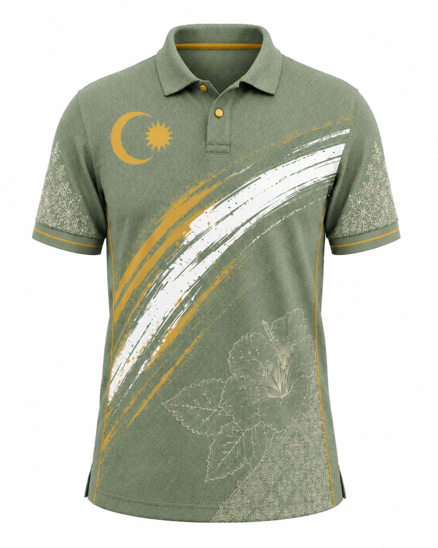 TSHIRT MERDEKA COLLAR(GREEN)