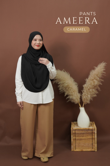 ( CARAMEL ) PALAZO MEERA PANTS MATERIAL SEJUK TAK MUDAH KEDUT SELESA UNTUK TRAVEL