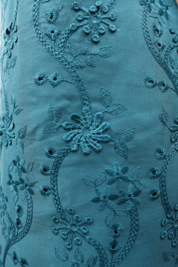 ANGGUN (3D) KURUNG RIAU COTTON EYELET TEAL BLUE