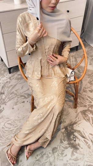 ELEENA KEBAYA PEPLUM IN CARAMEL