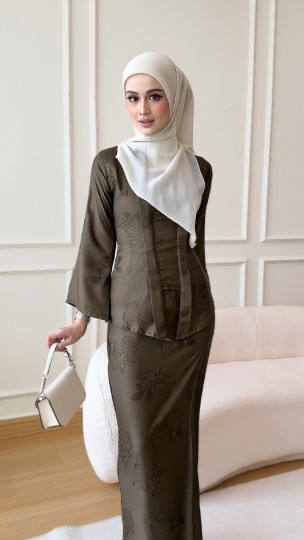 MAWWAR MODERN KEBAYA IN DARK OLIVE
