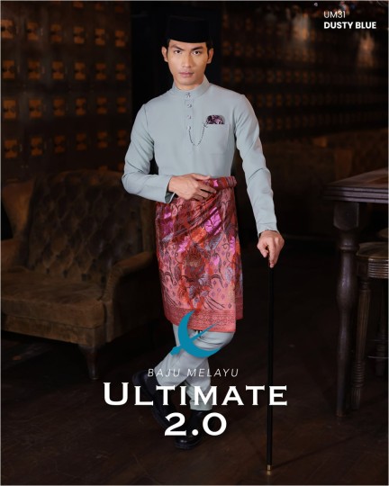 Baju Melayu Ultimate 2.0 in Dusty Blue