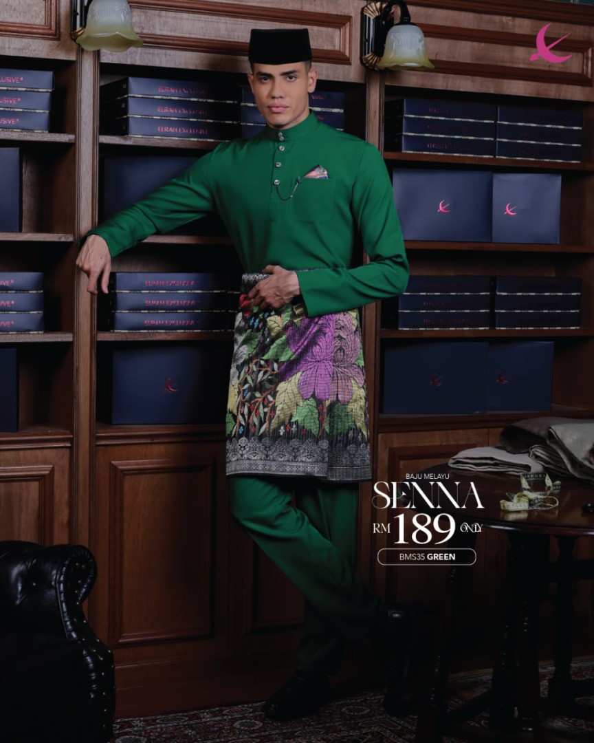 Baju Melayu Senna in Green