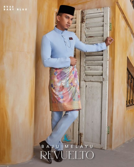 Baju Melayu Revuelto in Baby Blue