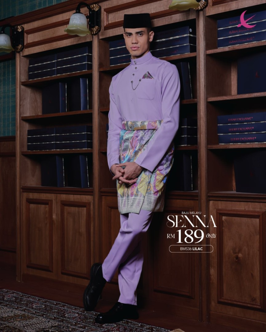 Baju Melayu Senna in Lilac